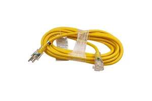 Power Cords Extension Cords,25ft/50ft/75ft100ft Yellow Power Cord Electrical Outdoor Heavy Duty Extension Cords