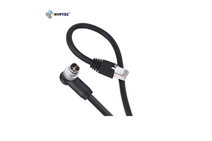 M12 8 Pin X Coded to RJ45 Right Angle Industrial Camera Cable for High Speed Ethernet Data Transmission Applications