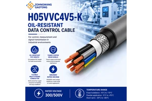 H05VVC4V5-K PVC Oil Resistant Data Control Cable 2-60 Core 0.5-2.5mm Foil+Braid Shielding Copper Conductor For Industrial