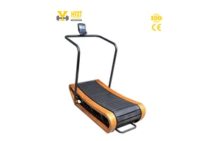 Commercial Grade Mechanical Manual Treadmill Self-Powered Running Area 1300*440mm Heavy Duty Curved LED Screen Calories Tracking