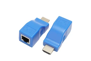 VCOM 1080P HD 1 Pair RJ45 HDMI Extender Extension 30m Over CAT6 Ethernet Ports LAN Network Cable