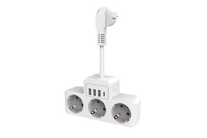 2026 New Extension Lead With USB 3 Way Power Strip With 3 USB 1 Type C EU Power Socket With Switch 5 CM Extension Cord