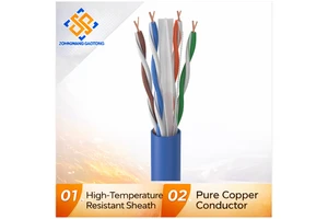 Cat6 Stranded UTP Cable Office Network CCTV PoE Structured Cabling 23 AWG 305m Pull Box Full Copper Indoor Reliable