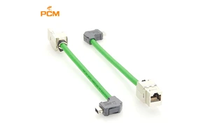 Right Angle IX40G-A-10S-CVL2(7.0) to RJ45 Keystone Cable CAT6A IX Industrial Ethernet Cable 10Gbps TPU SFTP Network Device