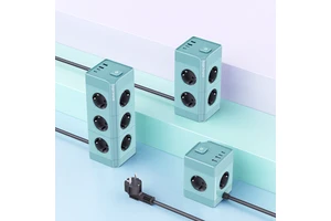 NEW Product Rohs CE KC Socket 4/8/12 Outlets Extension Sockets Multiple 2m Power Cord Power Strip EU With 2 USB-A And 2 USB-C