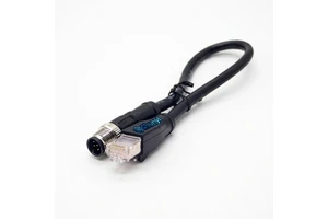 M12 8-Pin Straight Male to RJ45 Female Industrial Ethernet Adapter Cable for Automation & Machine Vision