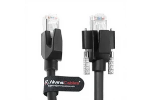 Alvin's GigE Vision Horizontal RJ45 Screw Lock Industrial Ethernet Cable Shielded CAT6a Compatible Camera Cognex Keyence Basler