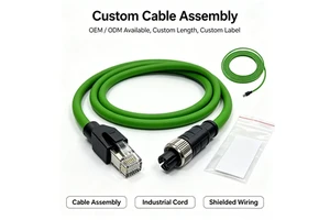 CAT6 IP67 M12 X Code RJ45 Plug Industrial Profinet EtherCAT Ethernet Cable Double Shielded Harness for Machines Oxygen-Free