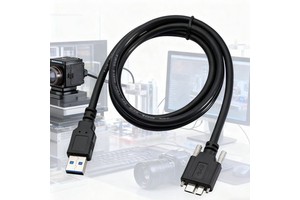Industrial USB 3.0 to Micro-B Data Cable with Locking Screws for Camera HDD