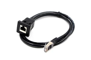 CAT5E CAT6 CAT6A RJ45 Male Female Network Extension Cable PVC Square Shell Panel Flush Mount For Telecommunications