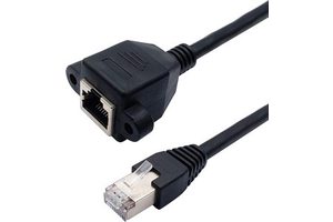0.3m Ethernet Network Cable RJ45 Male Female Shielded Ethernet Rj 45 Connector Screw Panel Mount Extension Cable Communication