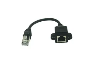 15CM 1ft RJ45 Cable Male to Female Screw Panel Mount Ethernet LAN Network Extension Rj45 Female to Male Cable 30cm 60cm 1m