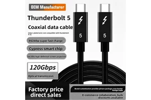 TB5 120Gbps 16K 240W Type-C Coaxial Cable Manufacturer FCC CE RoHS Fast Cord Custom Logo OEM Factory FBA Bulk Wholesale