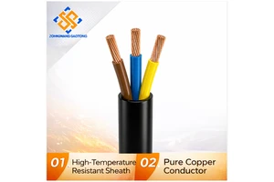 60227 IEC 53 RVV Flexible Power Cable Stranded Oxygen-Free Copper 3Core 4mm Building Indoor Appliance Equipment Wiring PVC OEM