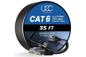 XCR Cat6 Ethernet Cable 10Gbps High-Speed Bare Copper Conductor PVC Insulation Outdoor Indoor RJ45 Computer Router Modem