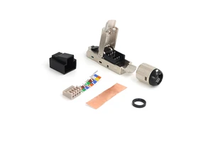 KRONZ Tool-Free Field Termination RJ45 Plug For Cat.6/6A/7 Cable 23-24 AWG Supports Up To 100W PoE Industrial Ethernet Connector