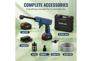 High Pressure 20bar 21V Cordless Washer Gun Kit 150w 6-in-1 Nozzle Mobile Car Wash Machine