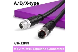 X-Type M12 Extension Cable 8Pin 12-pin A/D-Type Industrial Camera Network Wire 4 Pin Shielded Gigabit Drag Chain Connection Line