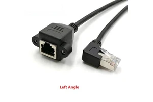 Up/down/right/left Angle RJ45 Male to RJ45 Female Panel Mount Ethernet Extension Cable