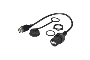 Waterproof USB Cable Panel Mount USB A Male To Female Extension Cable Data Cord With Dust-proof Cover