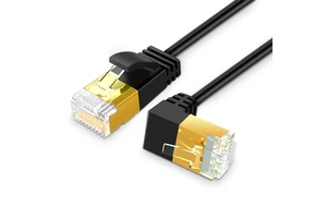 Industrial Right Angle RJ45 Ethernet 90 Degree Angle cat 5e Cat6 Patch Cord for Data Center and LAN Router Custom Cable Assembly