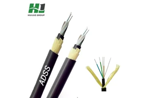 HJ Outdoor Double Sheath ADSS Fiber Cable OM3/OM4 Anti-UV/Anti-Corrosion For Telecom Backbone Overhead Network ISO Approved
