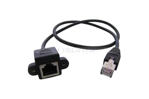 Network Extension Cable RJ45 Male to Female Screw Panel Mount Ethernet Cable