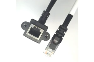 RJ45 Male to Female Cable Extension Cable with 90 Degree Right Angle Bend Fixed on Both Sides with Screws for Easy Installation