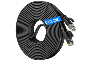 Cat6 Flat Rj45 1m 2m 3m 5m Patch Cord Bare Copper 32awg UTP Lan Network Cable 8p8c 4pr Rohs Black Ethernet Cables