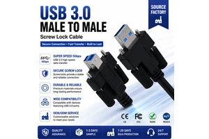 LUNG KAY USB 3.0 Industrial Cable Dual Screw Lock 5Gbps High Speed Data for Machine Vision Camera Scanner Server Storage