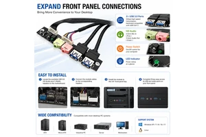 Front Panel I/O Board 2 Port USB 3.0 HD Audio Power Switch Extension Cable PVC Jacket ATX Industrial PC Server NAS DIY Case