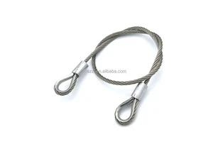 Stainless Steel Rope PVC 100cm/39 Thickness Wire Safety Cables With Looped Ends For Stage Light Tough Guard SecuriLuggage Safety
