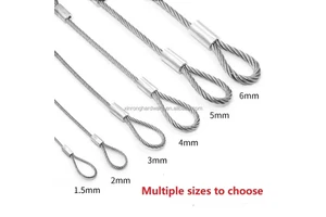 High Quality 1.5-3mm Rust And Corrosion Protection Wire Rope Assembly Set Stainless Steel Wire Rope With Loop