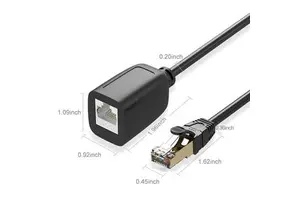 Cat8 Ethernet Extension Cable, 40Gbps 2000MHz High Speed FTP Shielded Network Patch Cord, Pure Copper for Router Modem PC