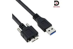 DFX 1m Industrial USB 3.0 to Micro B Cable Pure Copper PVC Jacket Dual Locking Screws Vision Camera Cord Optional Length 0.3m 5m