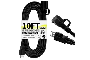 ETL Listed 16/3 SJTW 13A 10FT Three Prong Nema 5-15p To 5-15R IP65 Black Heavy Duty Extension Cord 10ft Indoor/Outdoor