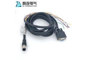 Customize Industrial Camera Harness Db9 Rs232 Connector M12 12pins Straight Sensor Cable IP67/IP68 Waterproof Gold-Plated