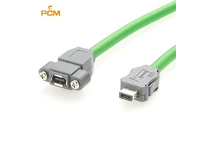 Screw Lock IX B Key Male to Female In-line Panel Mount Serial Extension Cable for Industrial Control Monitor Bus Communication