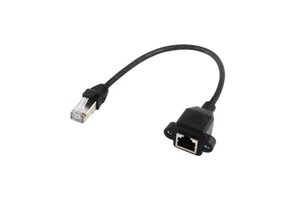 30CM RJ45 Network Extension Cable Ethernet LAN 8P8C Male to Female Screw Panel Mount Extension Cable