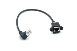 Male to Female Panel Mount CAT5e RJ45 Ethernet LAN Network Extension Cable Shielded Customizable Length Communication Cable