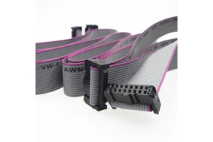 Flat Bus Cable 16Pin Grey Ribbon Cable with IDC Crimp Terminal Dual Head Circuit Signal Transmission Wire Computer PTFE