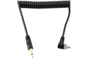 Custom 2.5mm 3.5mm 6.35mm PC to PC Sync Cable TPE Male-Male Spring Coiled Screw Lock for DSLR Camera Flash