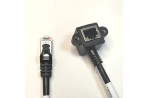 Cat5e Cat6 RJ45 Male to Female Stp FTP Shielded Ethernet Cable with Screw with Fixed Elbow 90 Degree Female Extension Cable