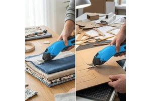 VLOXO 4V Cordless Electric Scissors for Fabric Cutting Pin Electric Scissors Machine for Rug Fabric Cutting with 3 Blades