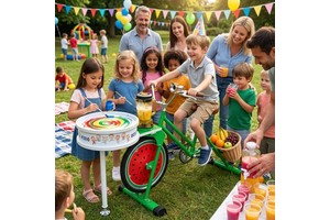 EXI Kids' Blender Bike Event Services Orange Pedal Unicycle Bicycle for Party Equipment Spinning Art Blender Smoothie