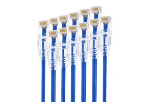 Custom Ultra Slim Blue UTP Cat6 Cat6A Patch Cable 8P8C RJ45 Ethernet Lan Cable Multiple Colors For Communication Cables