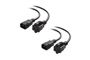 3ft IEC C14 to NEMA 5-15R Computer Equipment to PDU Power Cord Cable 3X18AWG