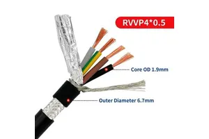 Shielded RVVP RVVSP Control Cable 3 4 Core Twisted Pair Tinned Copper Braid Signal Wire Multi-Core Flexible PVC Power Cable