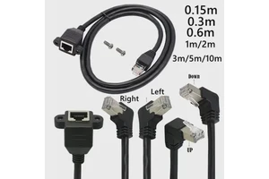 High Quality 30cm RJ45 Ethernet LAN Network Extension Cable 8P8C FTP STP UTP Screw Male to Female for Laptop Use