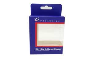 Custom Phone Charger Packaging Accessories Data Cable Packing Box Power Adapter Paper Box with Window